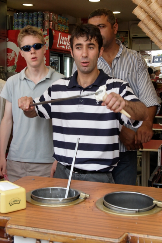 Sour cream ice cream man, Bursa Turkey.jpg